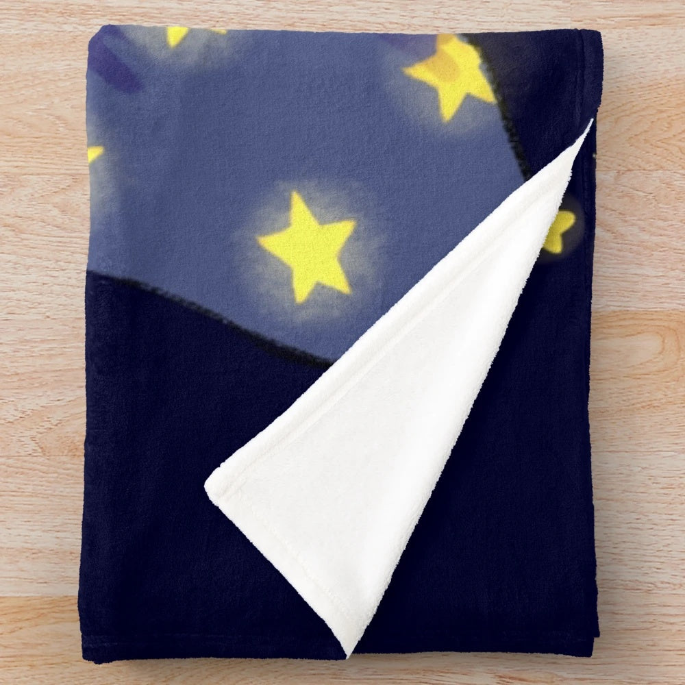 Coraline-inspired plush blanket with shining stars design