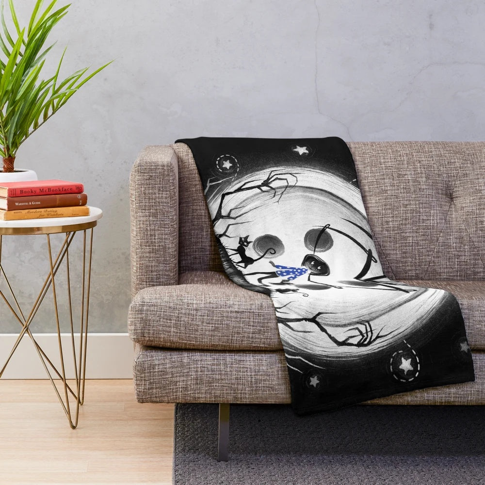 Coraline inspired plush blanket with soft and cozy design