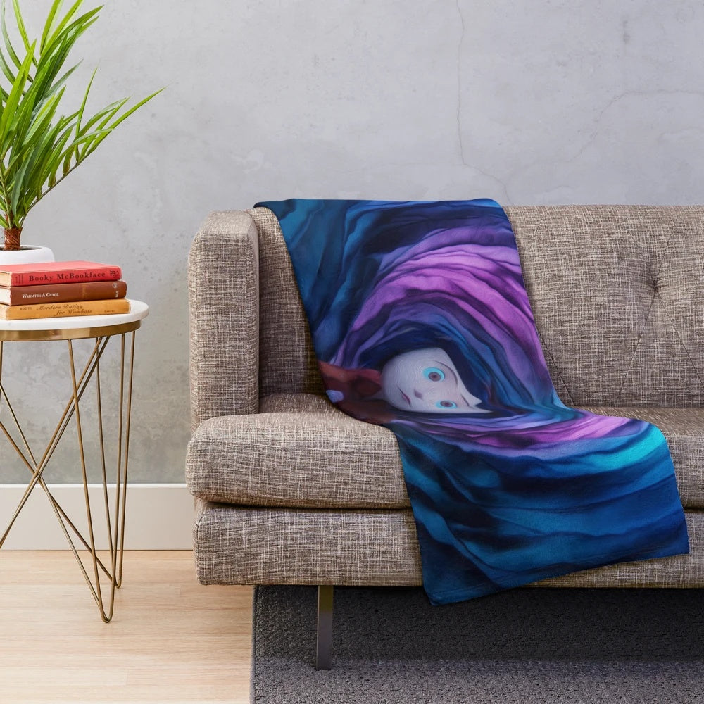 Coraline-Inspired Tunnel Plush Blanket