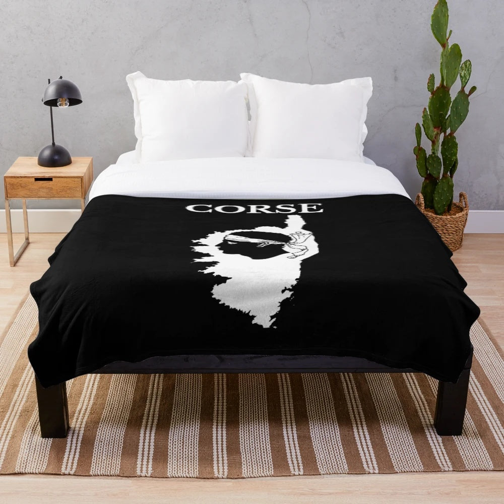 Corsica Map Plush Blanket featuring the French region of Corsica