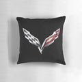 A comfortable and stylish Corvette emblem pillow for Corvette enthusiasts.