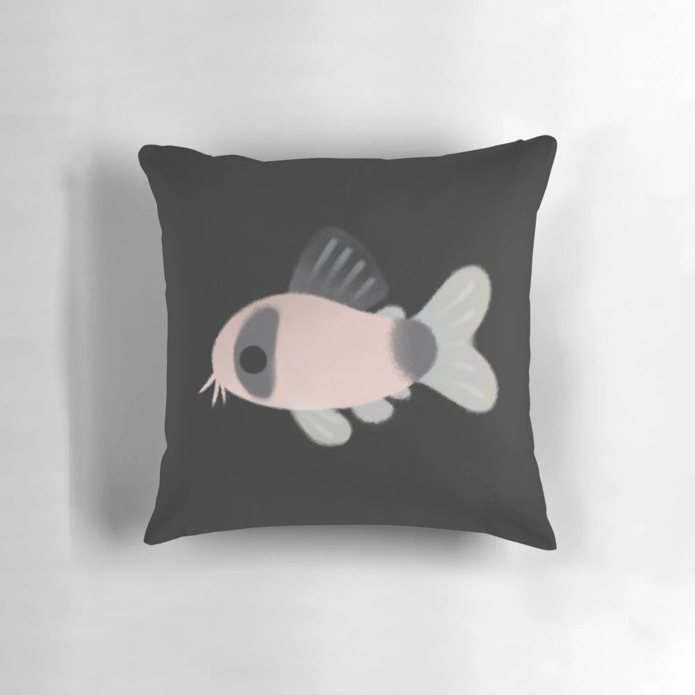 Corydoras Black Pillow - Decorative Accent Pillow for Freshwater Aquarium