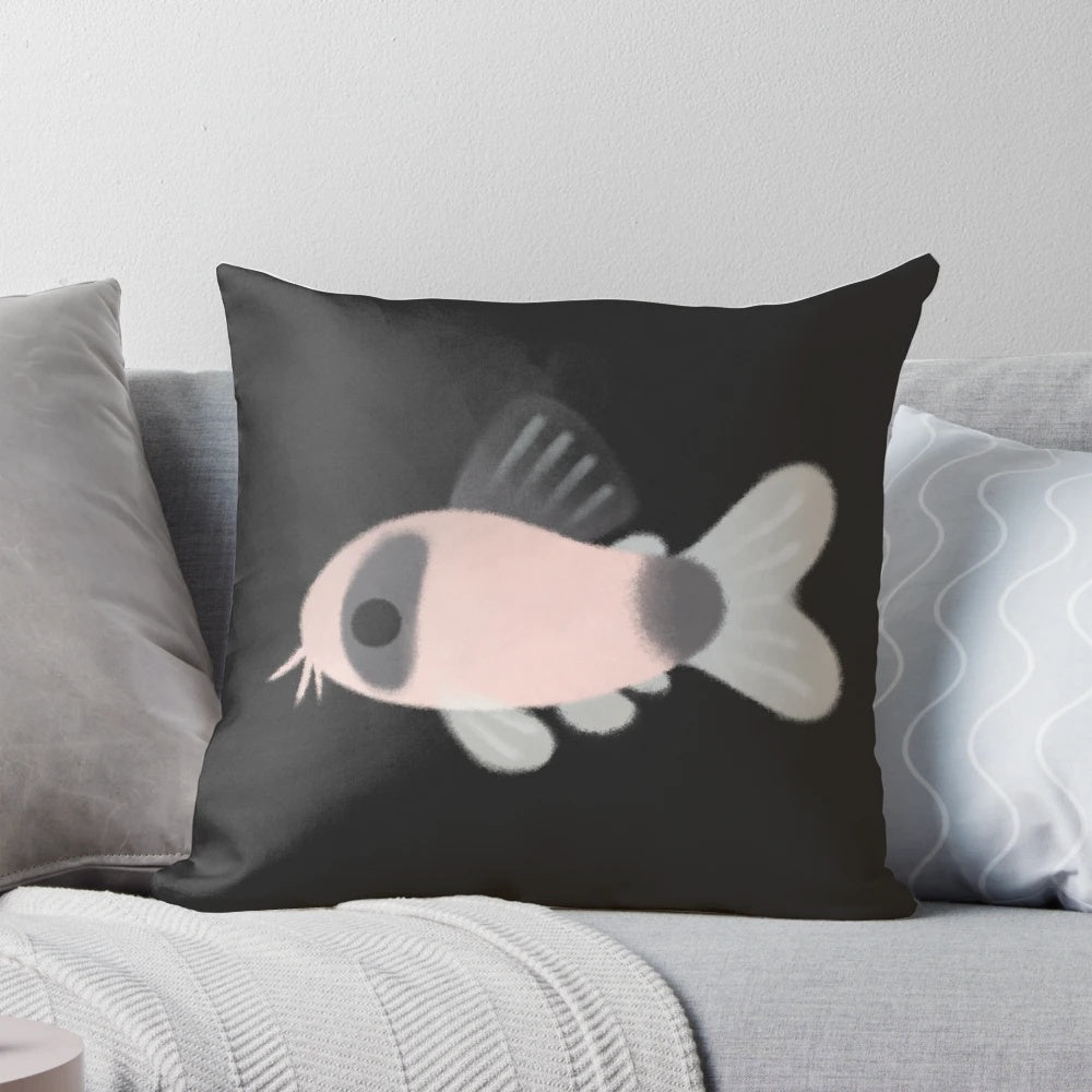 Corydoras Black Pillow - Decorative Accent Pillow for Freshwater Aquarium
