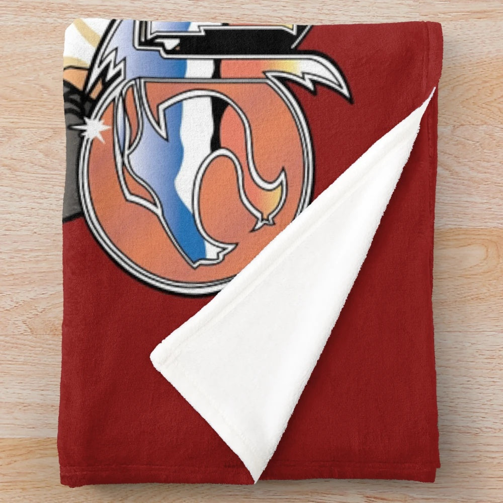 Plush blanket featuring adorable thunder kittens in a cosmic, sci-fi inspired design