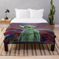 Alien Sunset Plush Blanket with Cosmic, Psychedelic Design