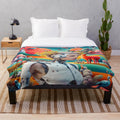 Cosmic Android Plush Blanket with fantasy sci-fi and extraterrestrial design
