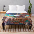 Cosmic Astronaut Plush Blanket with Intergalactic Space Imagery