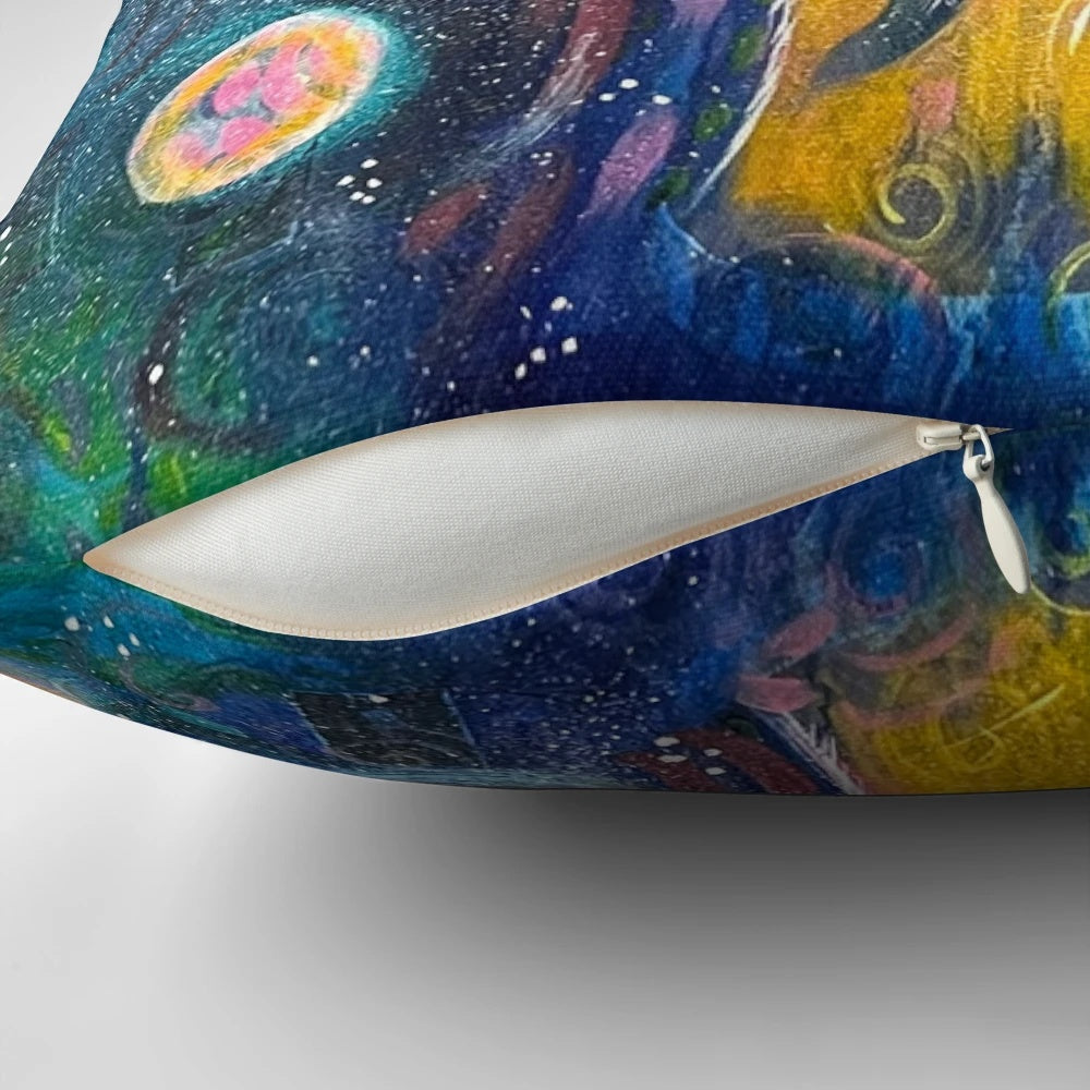 Cosmic Camel Decorative Pillow - Unique Boho Animal Guide Decor for Couch, Bed, or Accent Chair