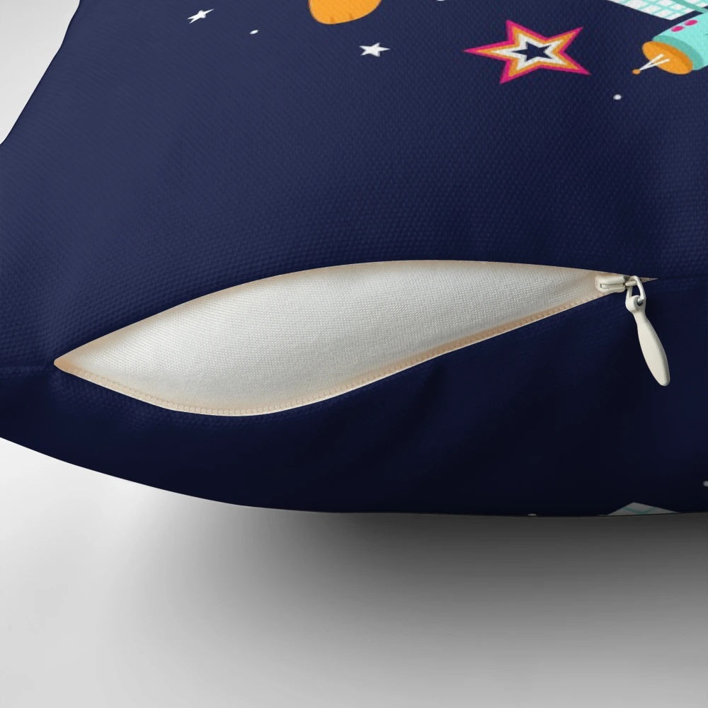 Cosmic Cats Pillow featuring cute space-themed kittens and cats