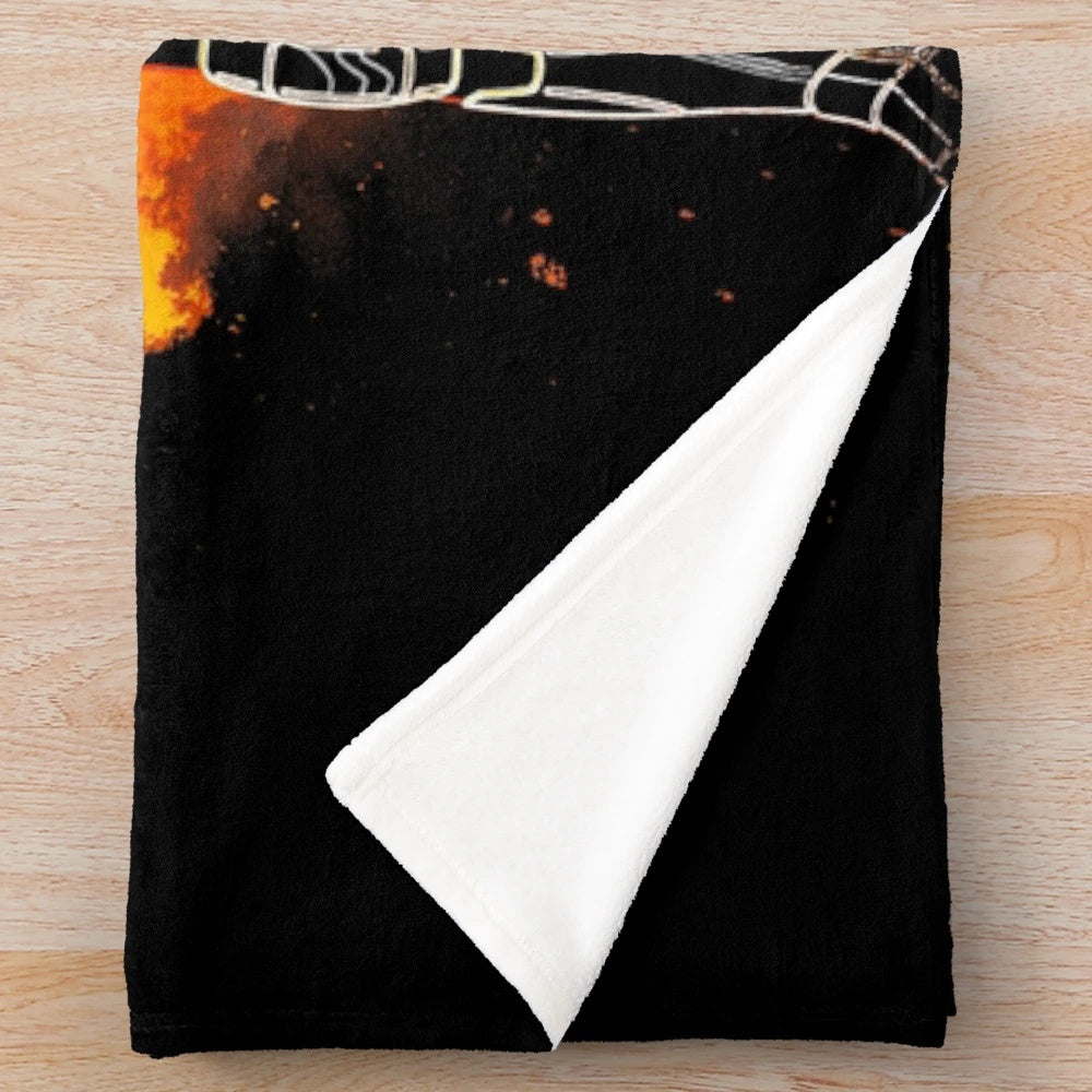 Plush blanket featuring a cosmic, celestial design with a silhouette of the mythical Pegasus