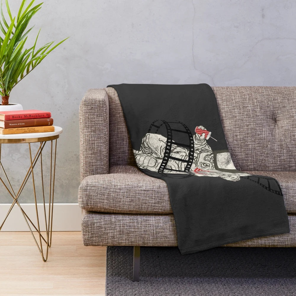 Cozy plush blanket with a space-themed cinematic design