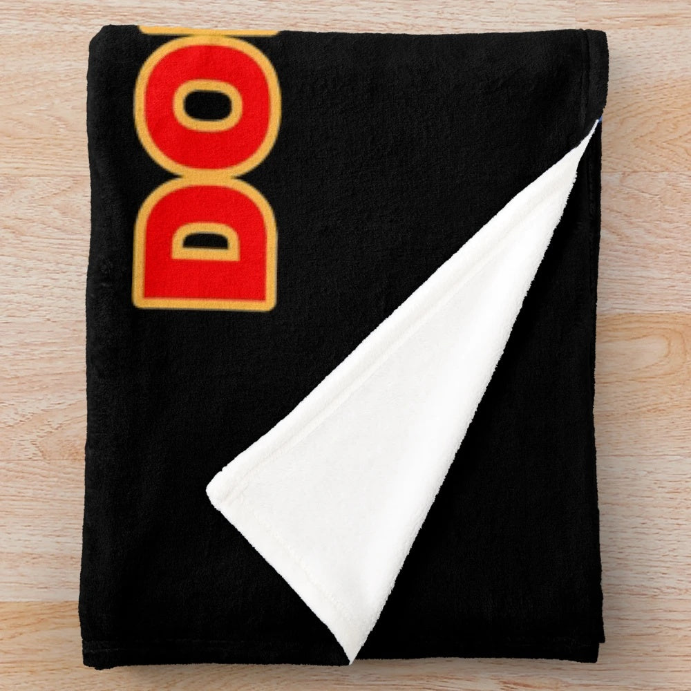 Hitchhiker's Guide to the Galaxy inspired plush blanket featuring galaxy and space design