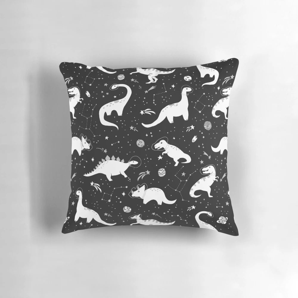 Space themed dinosaur pattern pillow
