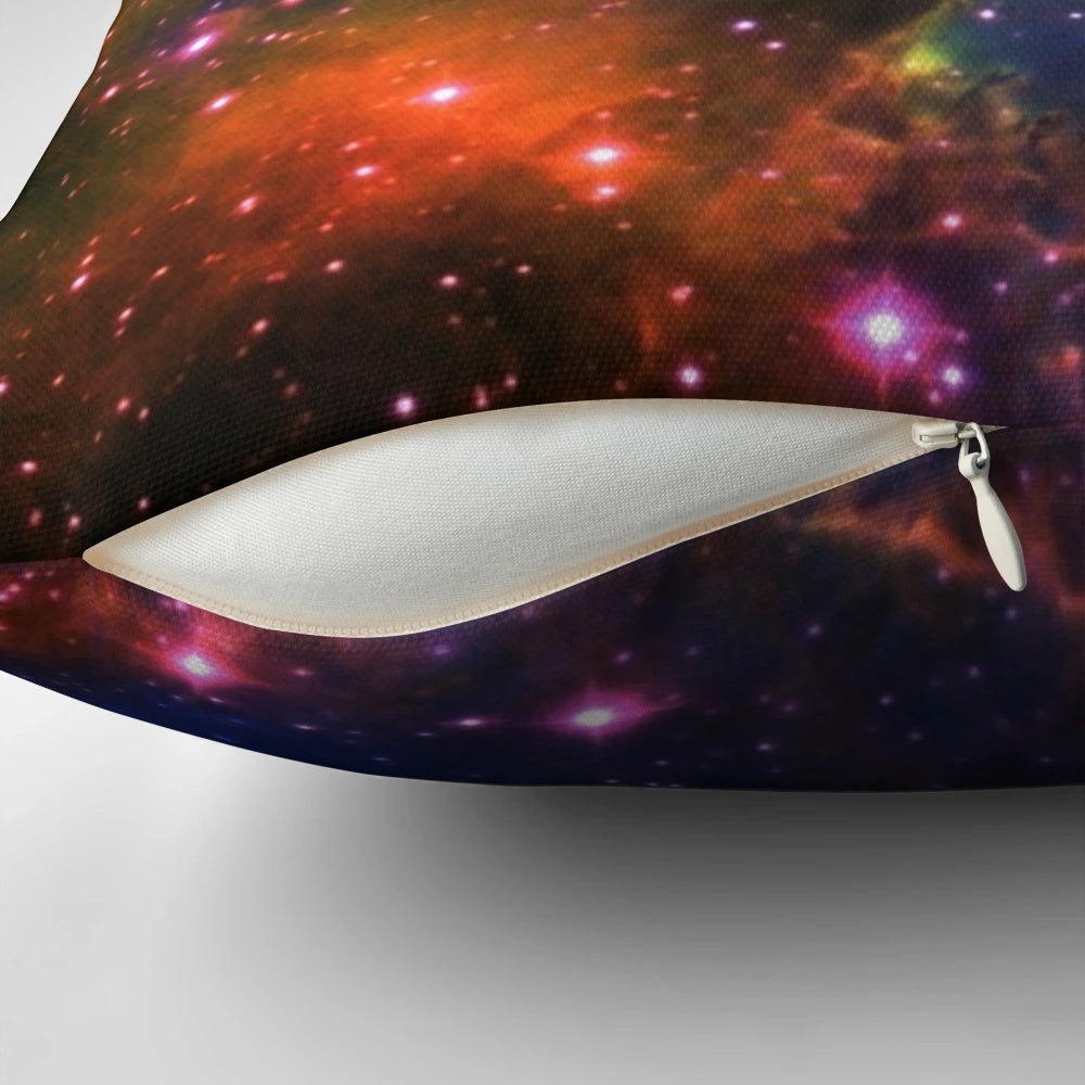 Decorative galaxy eagle pillow with a vibrant, cosmic print design