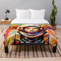 Flower astronaut plush blanket with a cosmic, surreal design