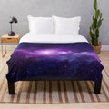 Plush galaxy-themed blanket with vibrant cosmic pattern