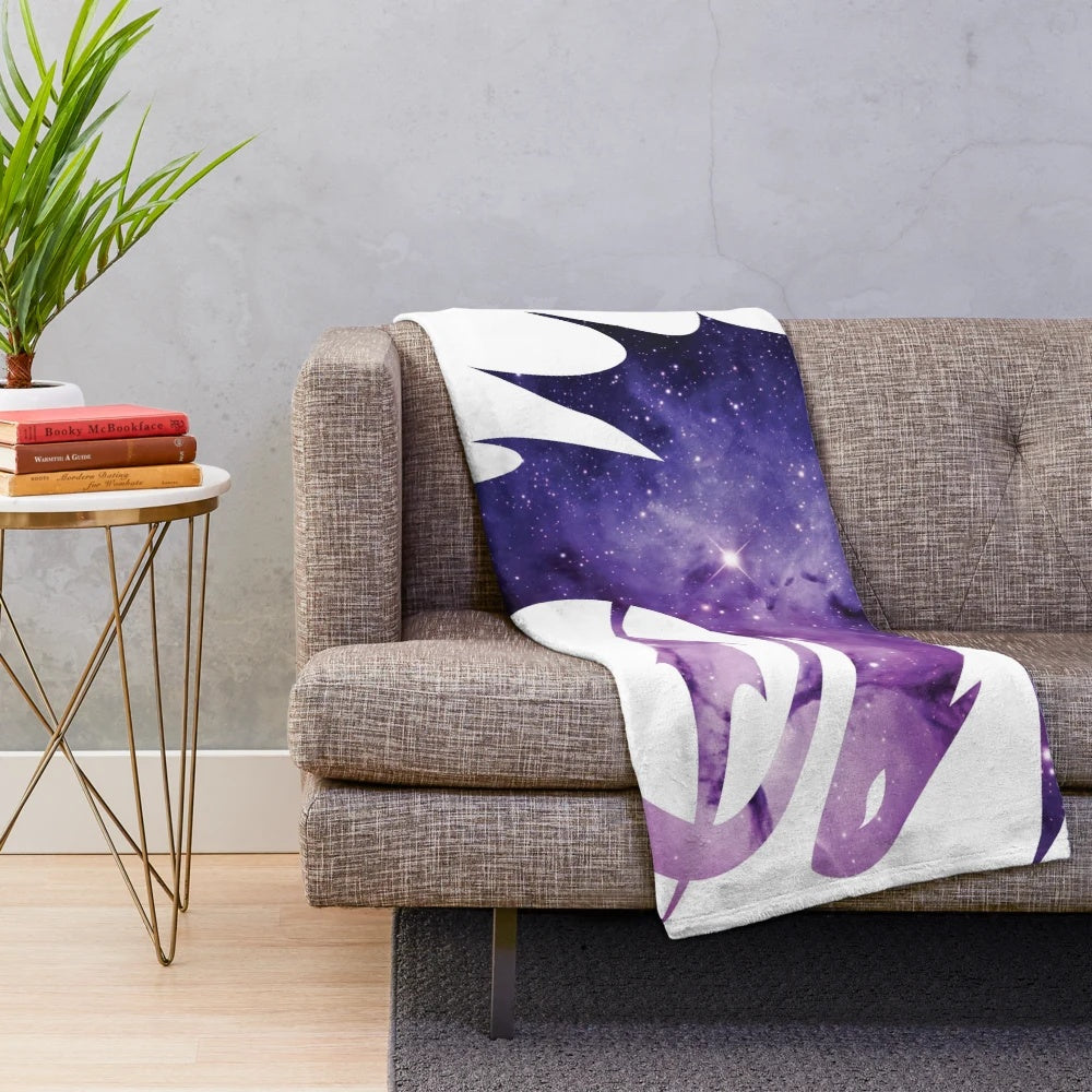 Galaxy-themed plush blanket with strike class dragon design