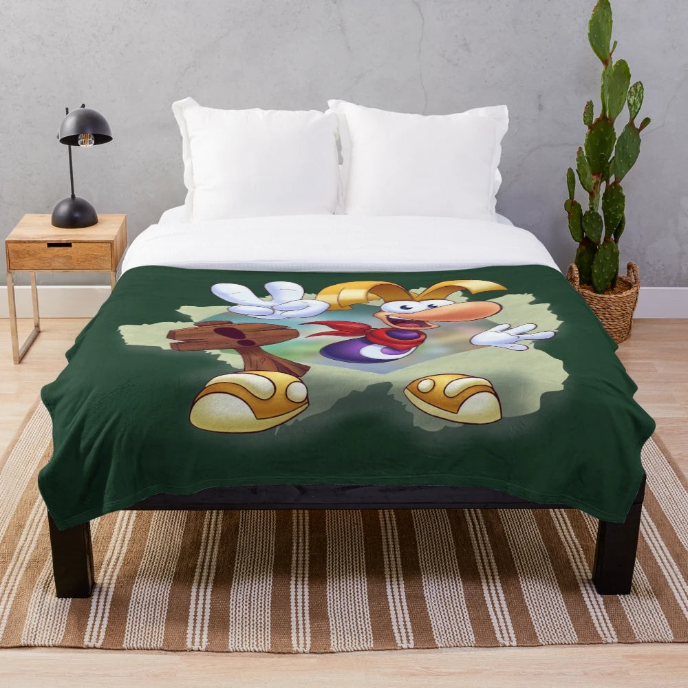 Cosmic Gaming Plush Blanket featuring 3D video game inspired design