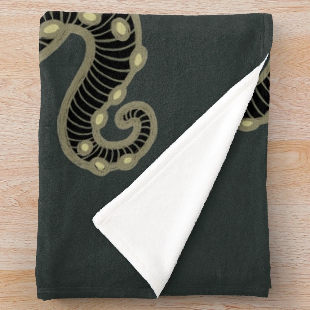 Cthulhu plush blanket with cosmic horror and steampunk design
