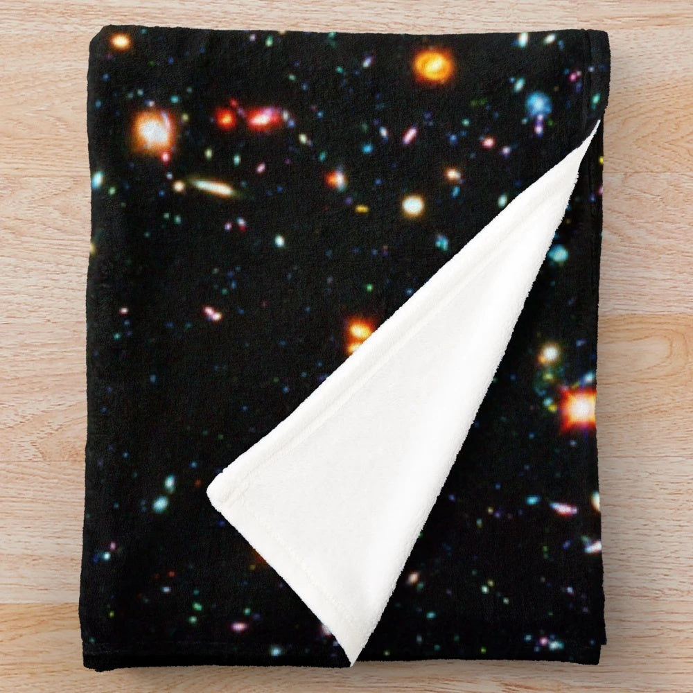 Hubble Extreme Deep Field themed plush blanket