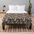 Astronaut Llama Plush Blanket with Celestial Patterns