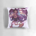 Mineral pillow with a starry galaxy design in shades of purple and lavender