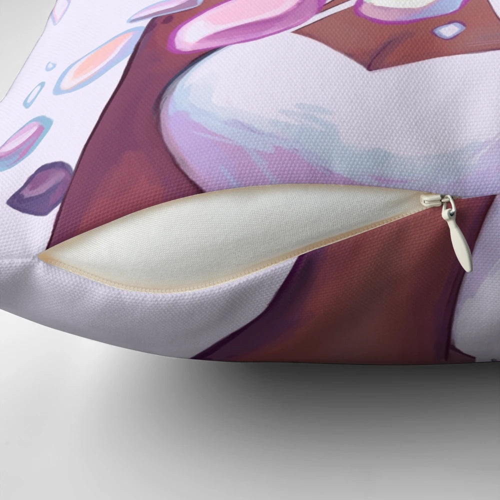 Mineral pillow with a starry galaxy design in shades of purple and lavender