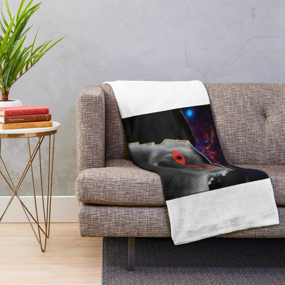 Galaxy-themed plush monkey blanket