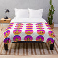 Cozy pixel plush blanket featuring a space star design in a retro 8-bit style