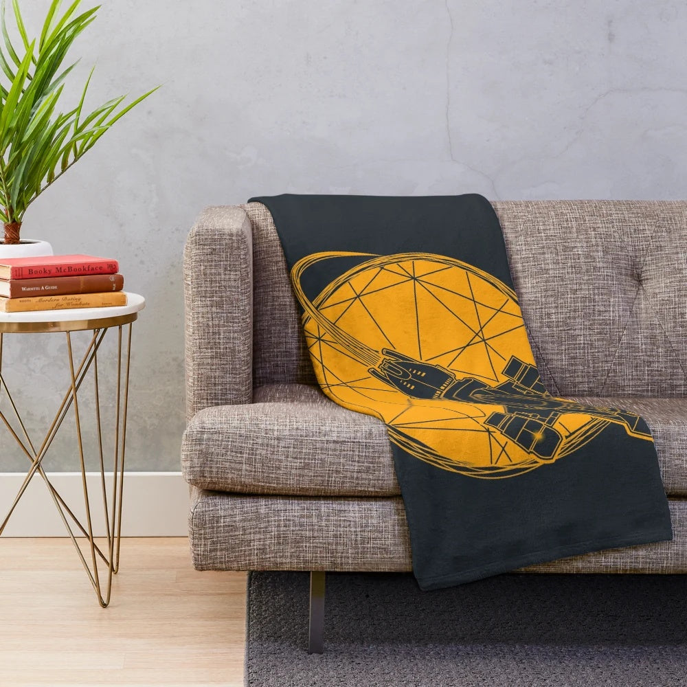 Plush blanket with a shining star and galaxy design