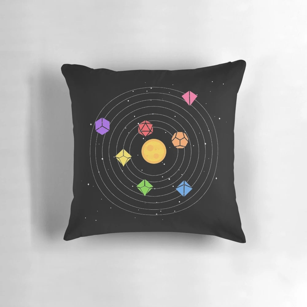 Solar System Polyhedral Dice Set - Nerdy Tabletop RPG Gamer Pillow