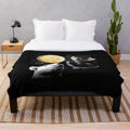 Trippy three rat moon design plush blanket