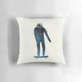 Skate-themed pillow with a space and galaxy design