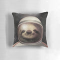 Illustration of a sloth wearing an astronaut helmet, floating in the starry universe
