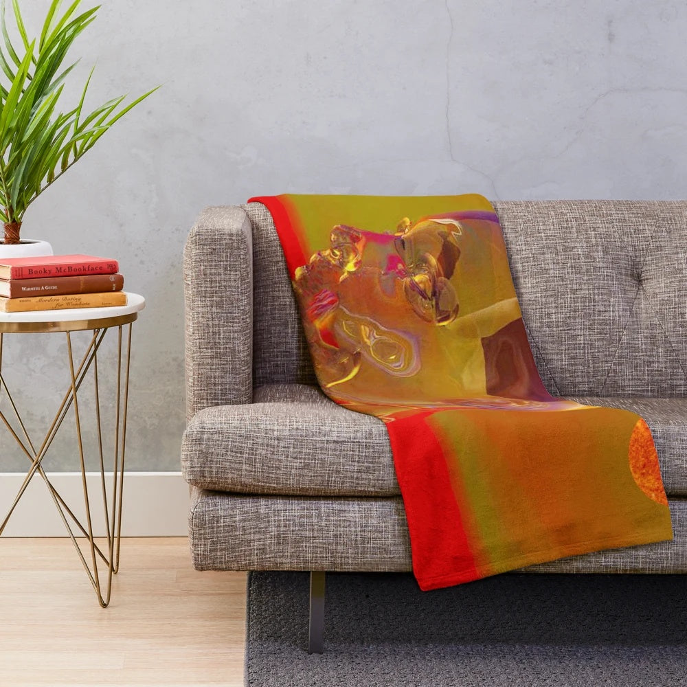 Solar Flare Plush Blanket with Vibrant Cosmic Design