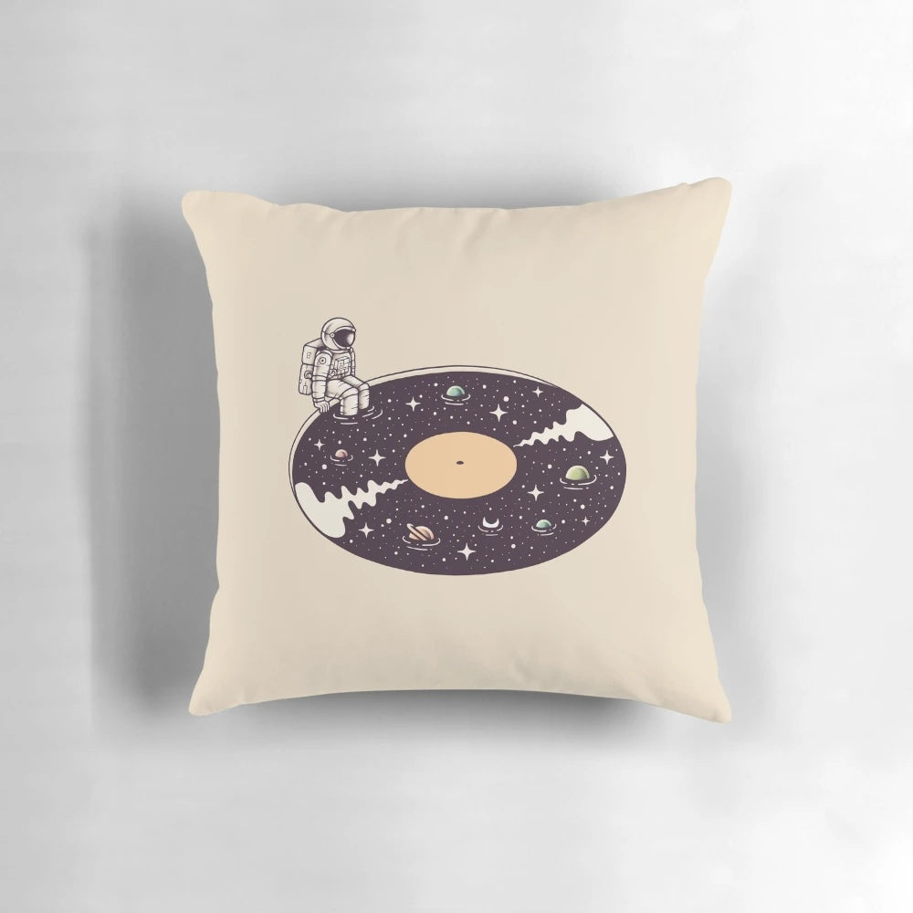 Cosmic Sound Pillow with surreal space-themed design