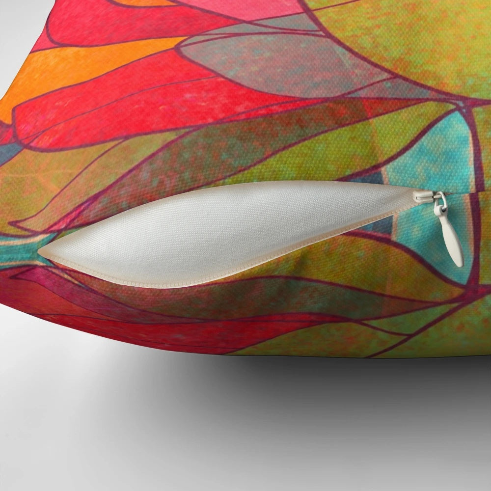 Space lotus flower pillow with cosmic, blue, and red petals in a fantastic, galactic design