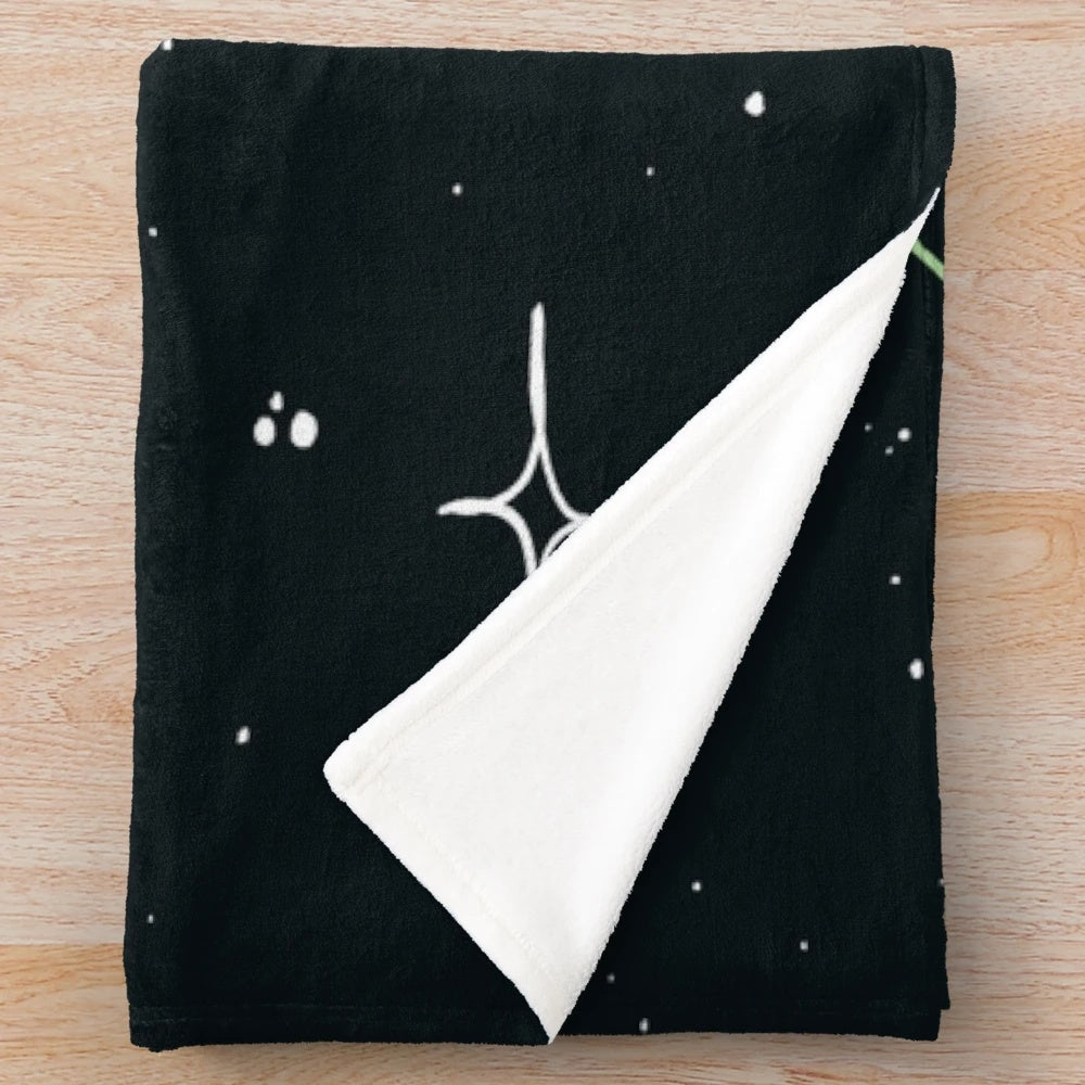 Cozy plush blanket featuring adorable space turtles floating among the stars
