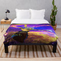 Cosmic Star Inspired Plush Blanket featuring a galaxy and celestial design