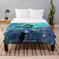Plush blanket with abstract cosmic, starry night design