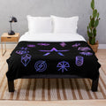 Starset Divisions Plush Blanket featuring the band's iconic logo and cosmic design