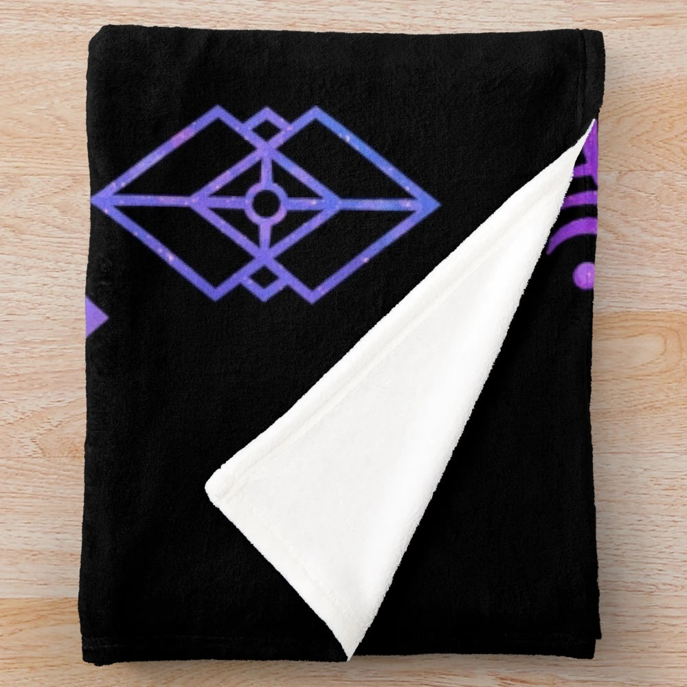 Starset Divisions Plush Blanket featuring the band's iconic logo and cosmic design