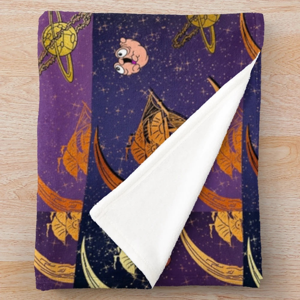 Treasured Planets Plush Blanket with cosmic galaxy design
