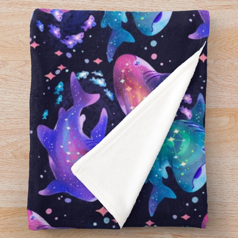 Cosmic Whale Shark Plush Blanket