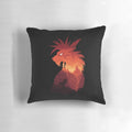 A black pillow featuring the character Red XIII from the video game Final Fantasy VII.