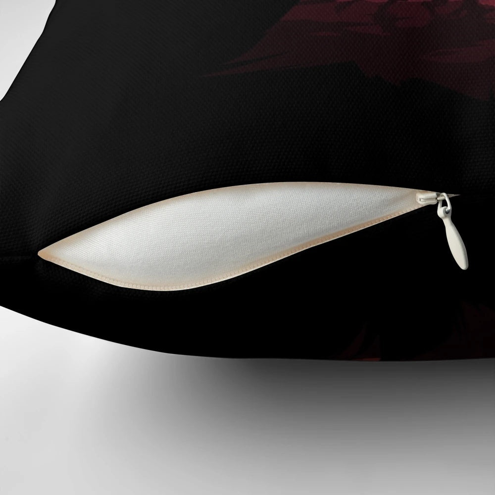 A black pillow featuring the character Red XIII from the video game Final Fantasy VII.