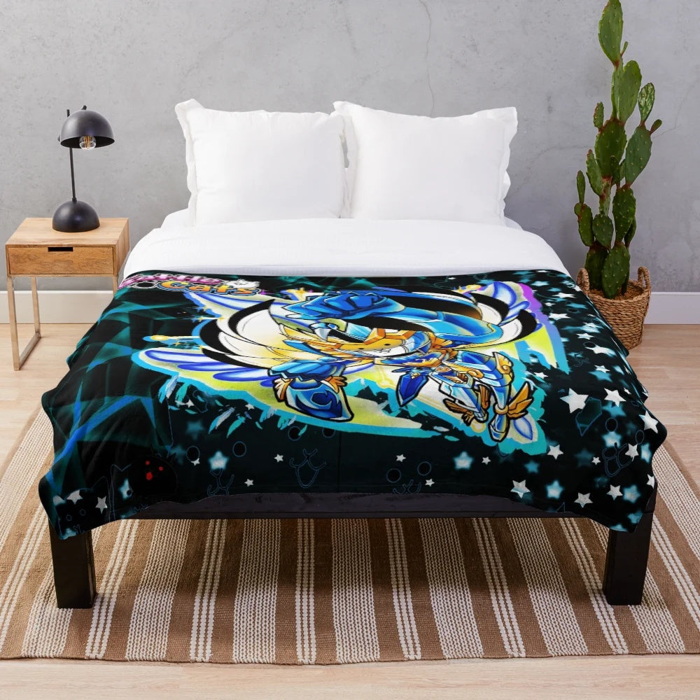 Battle Cats themed cosmo cat plush blanket