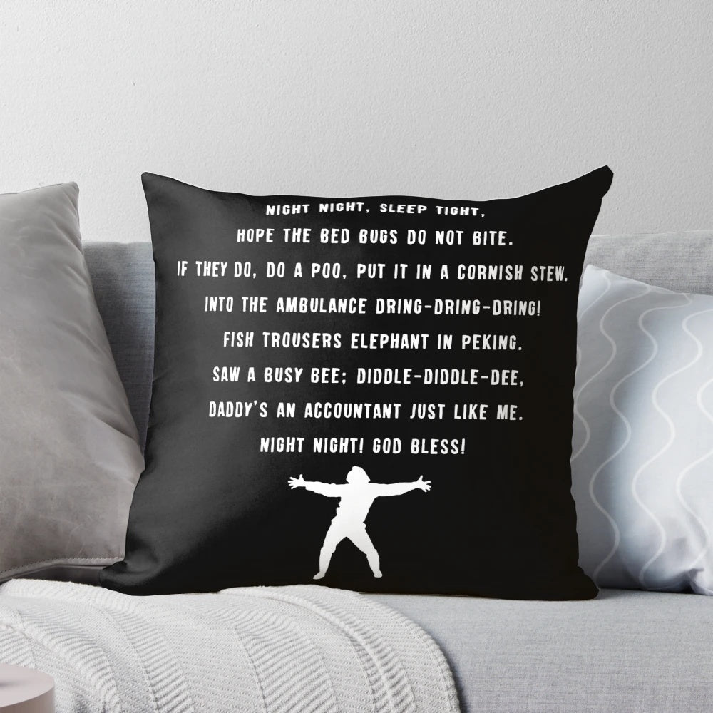 White "Bottom" Night Night couch potato pillow, featuring 90s British comedy characters