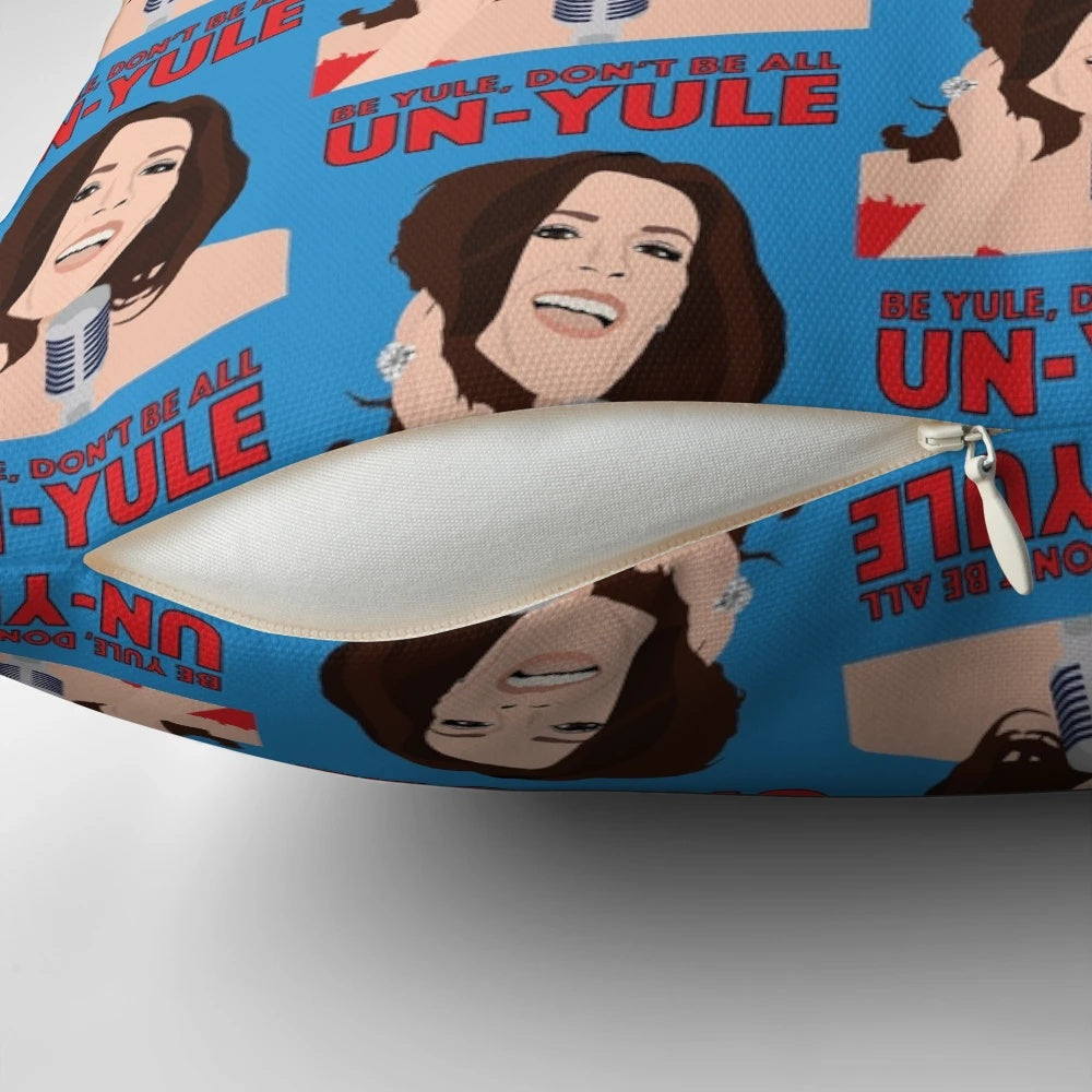 Countess Luann DeLesseps' RHONY-inspired Christmas pillow with holiday-themed design