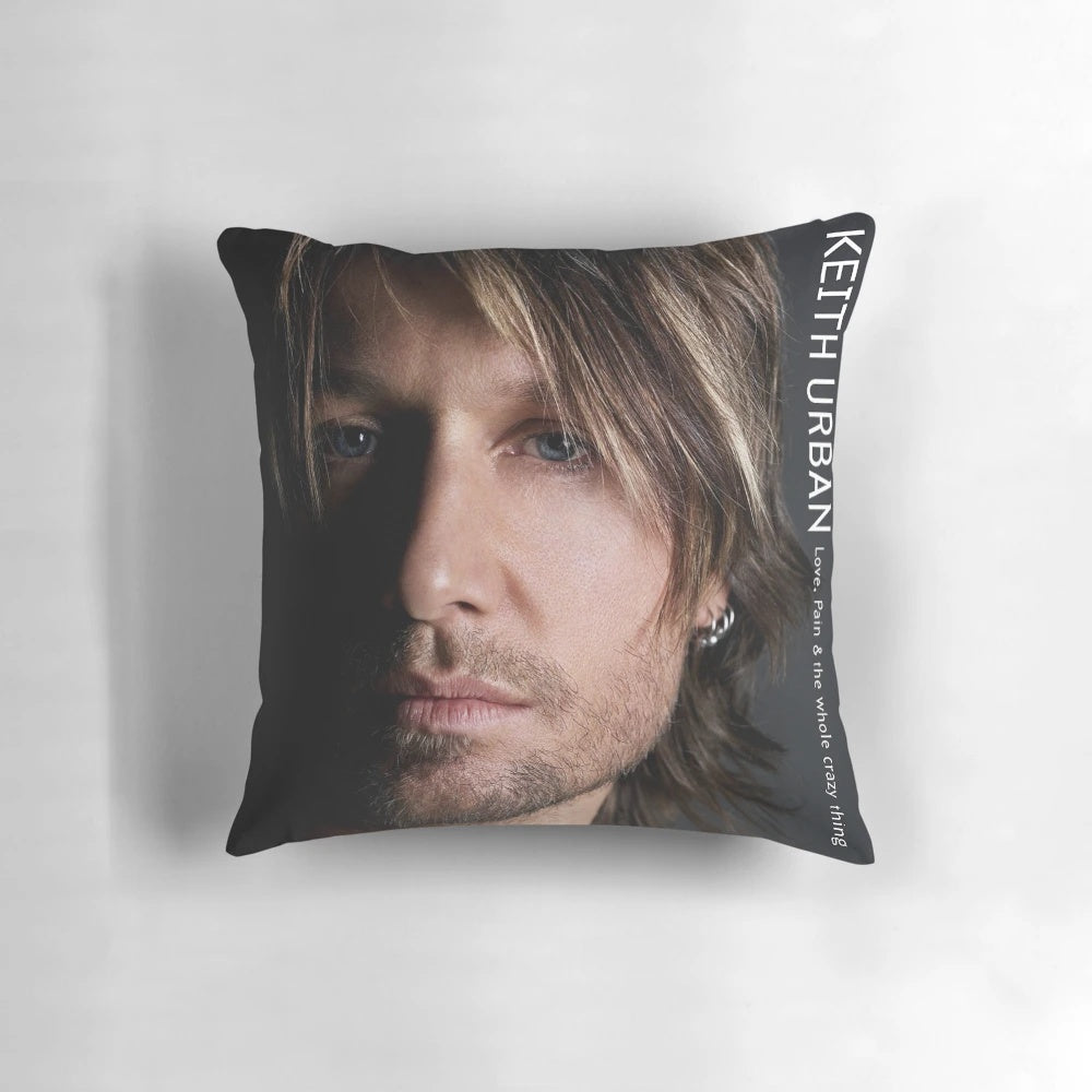 Decorative pillow featuring country music singer Keith Urban's song lyrics